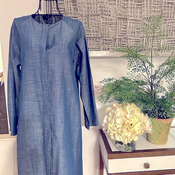 NWT Zero + Maria Cornejo Washed Indigo 100%Cotton, sleeves, 2 pockets - Picture 5 of 16